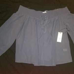 Slate blue/gray Off shoulder blouse